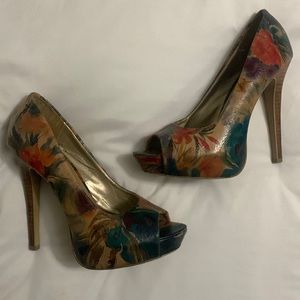 Watercolor Floral Tropical Heels